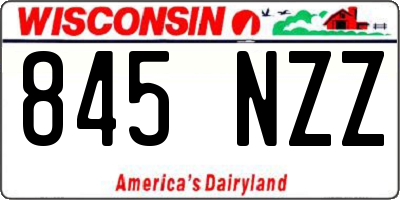WI license plate 845NZZ