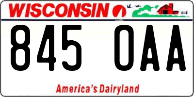 WI license plate 845OAA