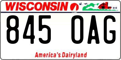 WI license plate 845OAG
