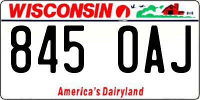 WI license plate 845OAJ