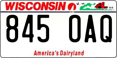 WI license plate 845OAQ