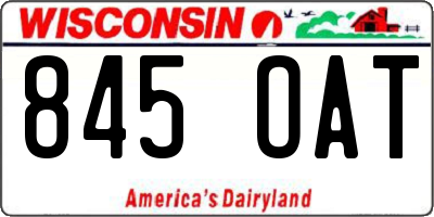 WI license plate 845OAT