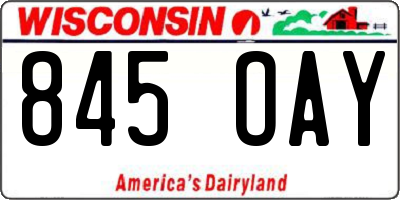 WI license plate 845OAY