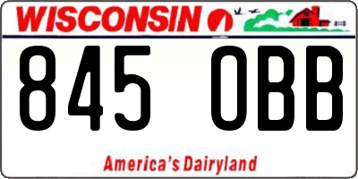 WI license plate 845OBB