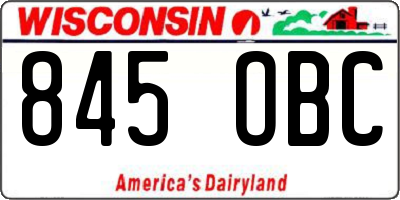 WI license plate 845OBC