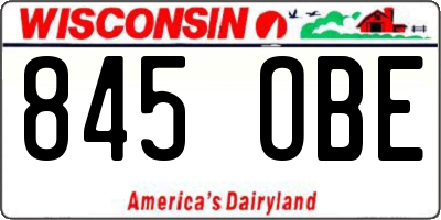 WI license plate 845OBE
