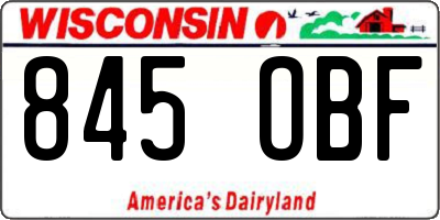 WI license plate 845OBF