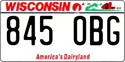 WI license plate 845OBG