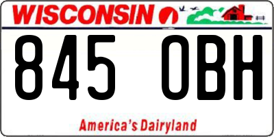 WI license plate 845OBH