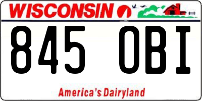 WI license plate 845OBI