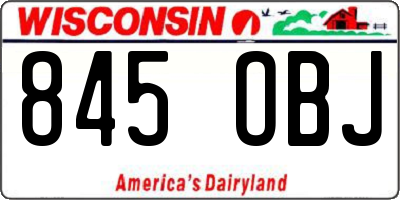 WI license plate 845OBJ