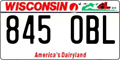 WI license plate 845OBL