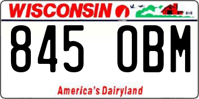 WI license plate 845OBM
