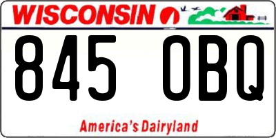 WI license plate 845OBQ