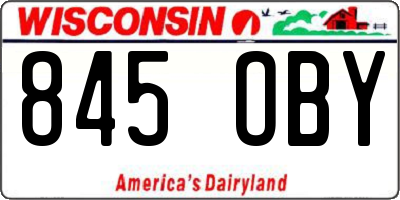 WI license plate 845OBY
