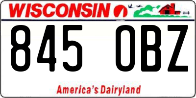 WI license plate 845OBZ