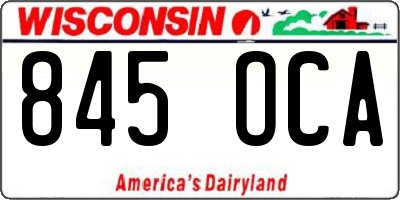 WI license plate 845OCA