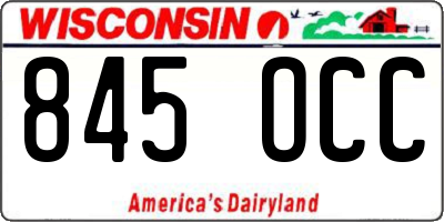 WI license plate 845OCC
