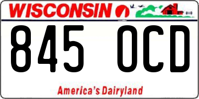 WI license plate 845OCD