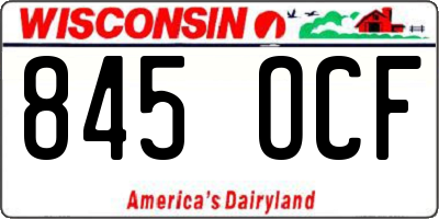 WI license plate 845OCF