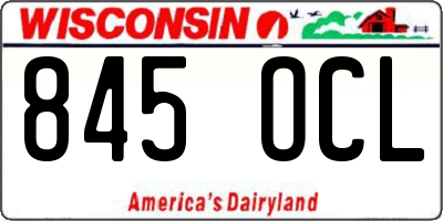 WI license plate 845OCL
