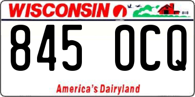 WI license plate 845OCQ