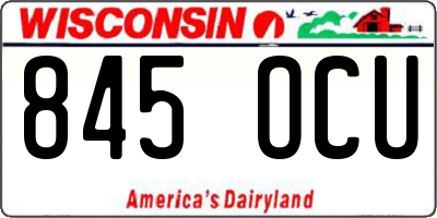 WI license plate 845OCU