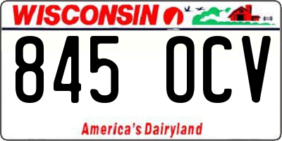 WI license plate 845OCV