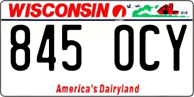 WI license plate 845OCY