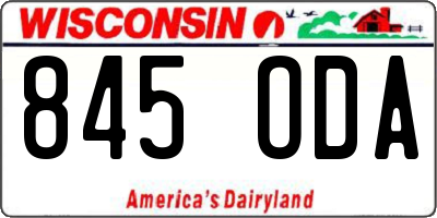 WI license plate 845ODA