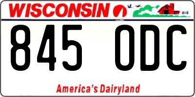 WI license plate 845ODC