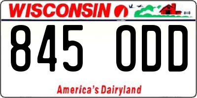 WI license plate 845ODD