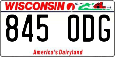 WI license plate 845ODG