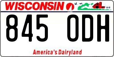 WI license plate 845ODH