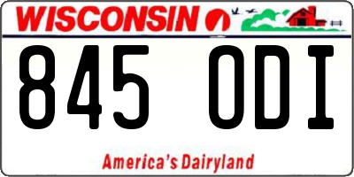 WI license plate 845ODI