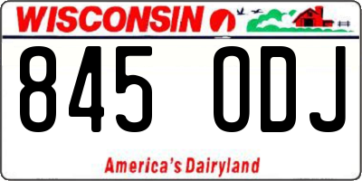 WI license plate 845ODJ