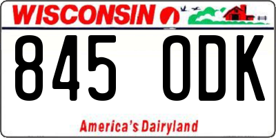 WI license plate 845ODK
