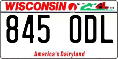 WI license plate 845ODL