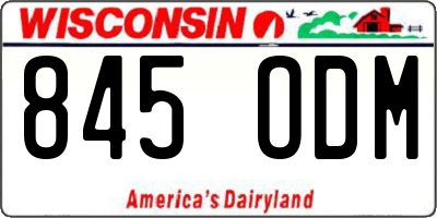WI license plate 845ODM