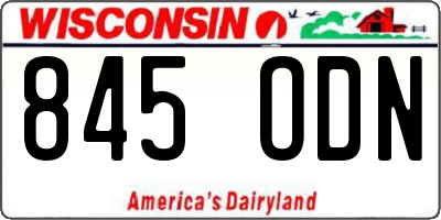 WI license plate 845ODN