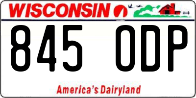 WI license plate 845ODP