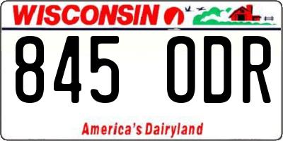 WI license plate 845ODR