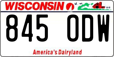 WI license plate 845ODW