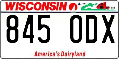 WI license plate 845ODX