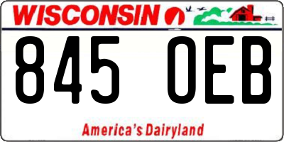 WI license plate 845OEB