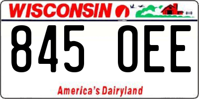 WI license plate 845OEE