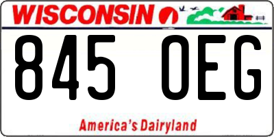 WI license plate 845OEG