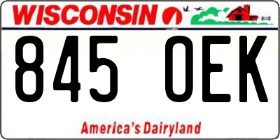 WI license plate 845OEK