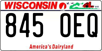 WI license plate 845OEQ
