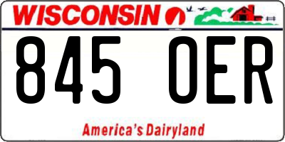 WI license plate 845OER